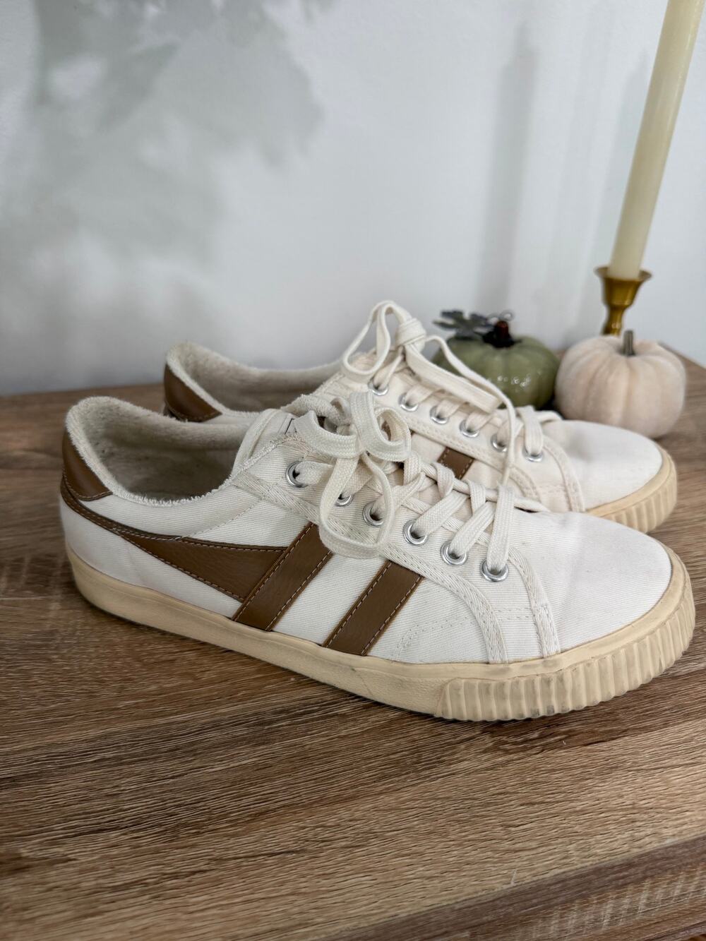 Gola Tennis Mark Cox Canvas Sneakers Brown White Casual